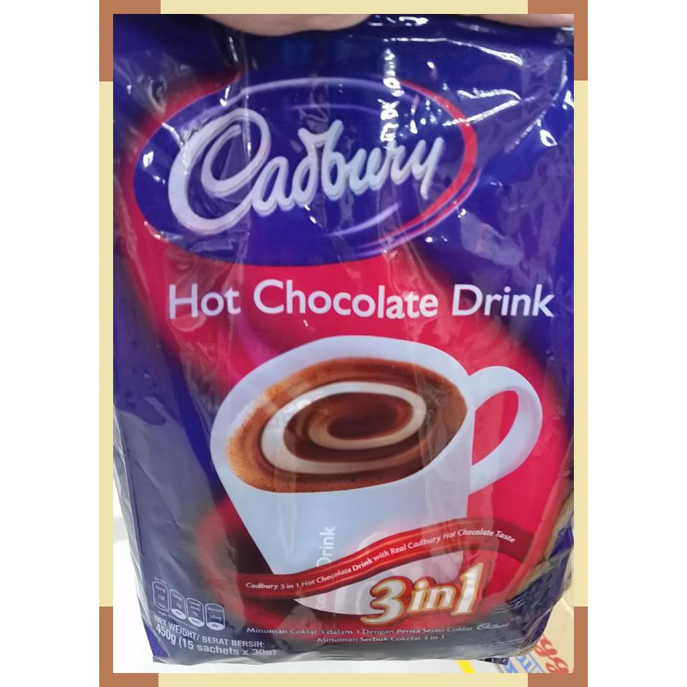 

Cadbury | hot chocolate | drink | 450 gram | 15 sachet |