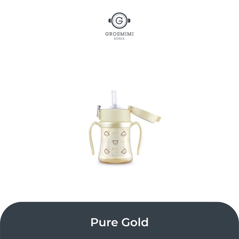 Grosmimi PPSU Cherrish Weighted Straw Cup 200ml 300ml Botol Minum Anak Premium Korea