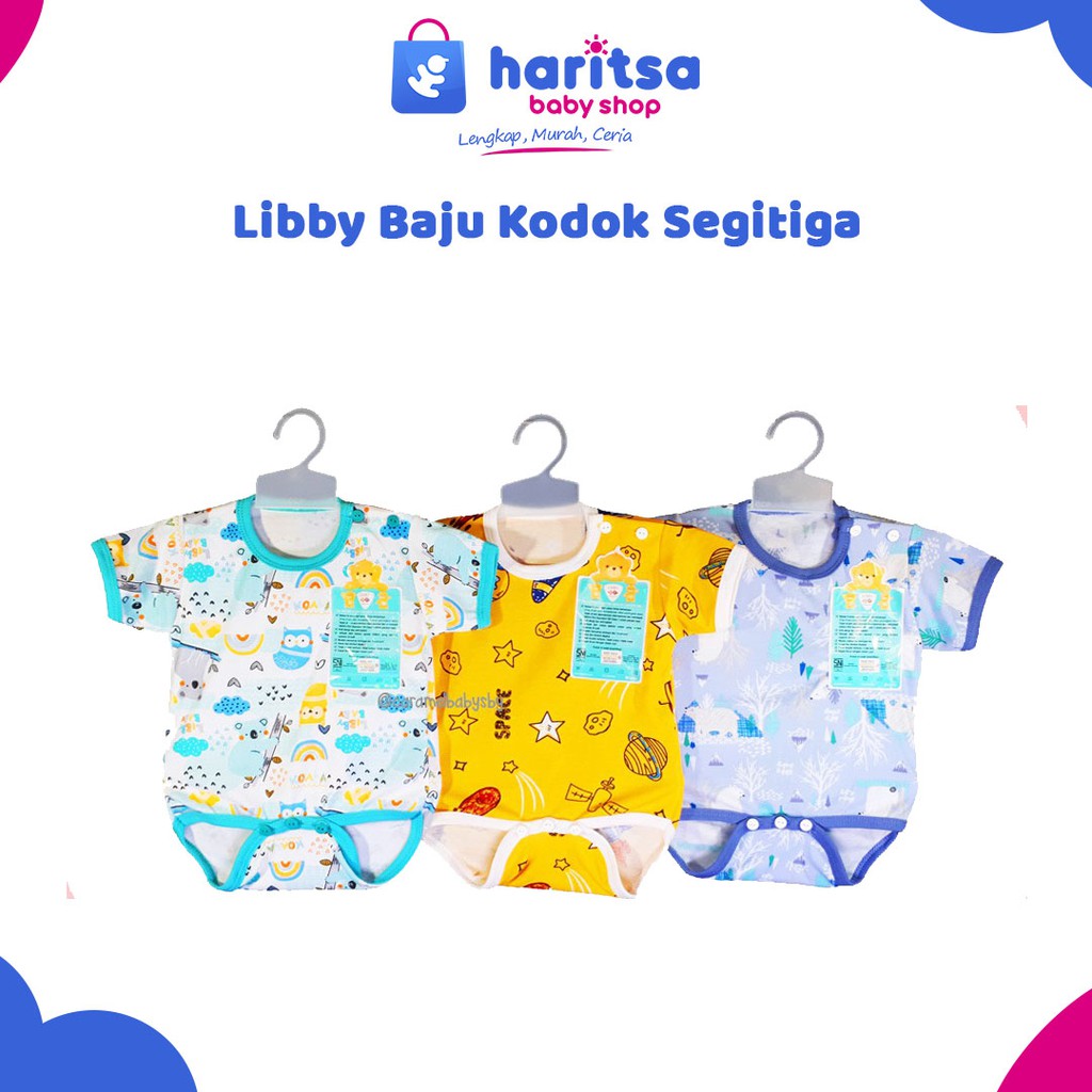 Libby Baju Bayi Cewe Cowo Kodok Segitiga Animal Dreamland OWl(putih) Space(kuning) White Bear(Biru Muda) Porcupine OrangeAnimal AnimalWatercolor 0-6 bln 2-5 Kg Grosir