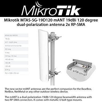 Mikrotik MTAS-5G-19D120 Antenna Sectoral mANT 19S