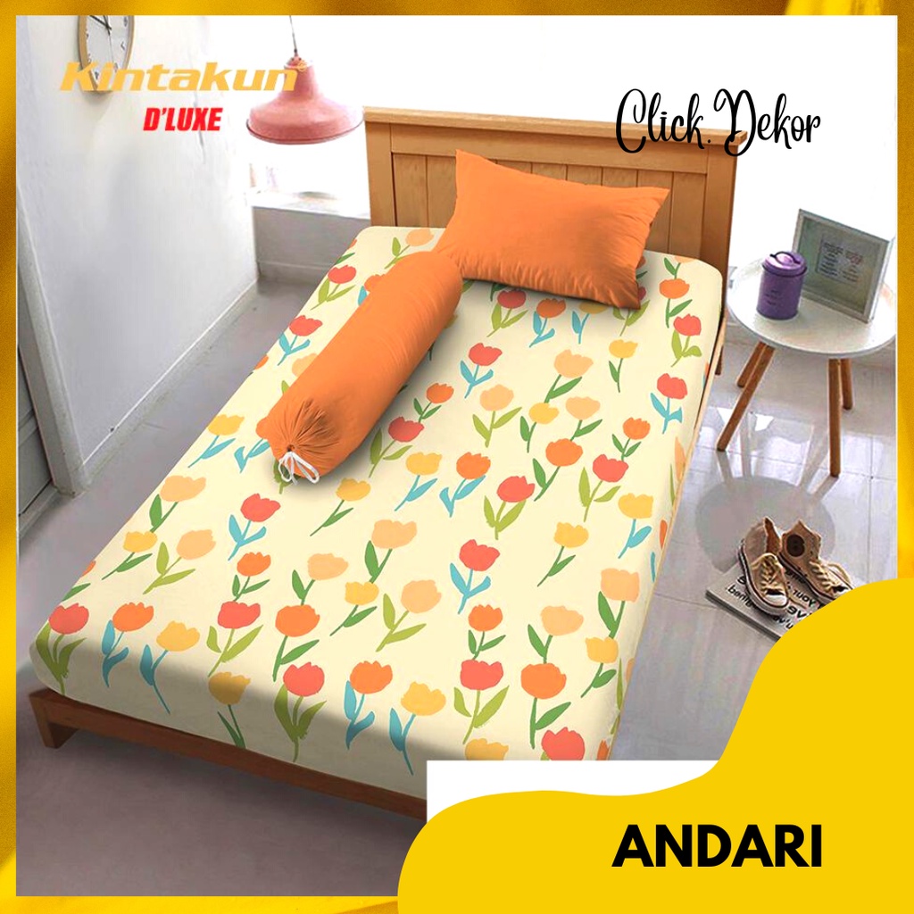 Sprei Kintakun Dluxe Single - Sprei Single ukuran 120x200 tinggi 20 cm Motif ANDARI -  Sprei Cantik 
