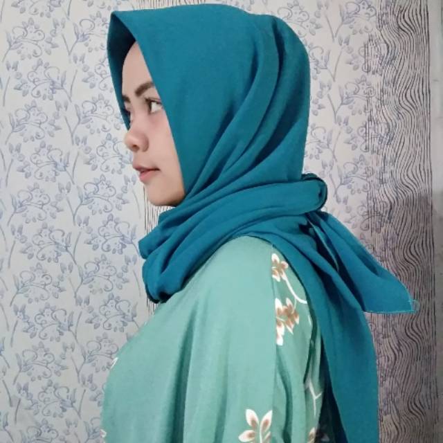 sudung collection / hijab segi empat wolpeach biru tosca / wolfis biru tosca / 115x115