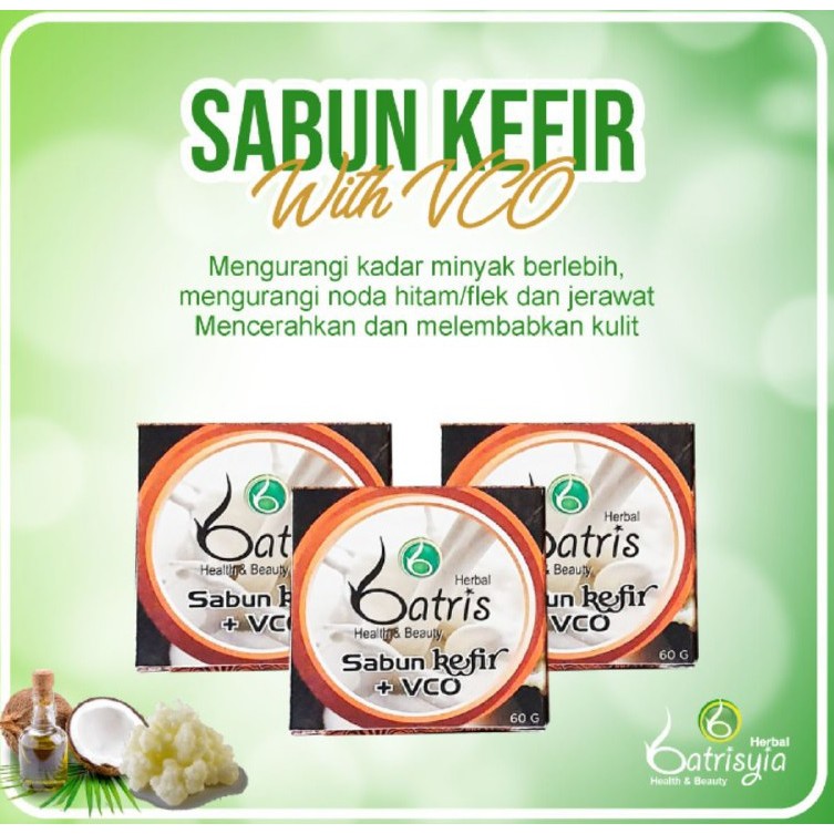 Sabun Kefir Batrisyia Herbal 60 Gr Sabun Vco Wajah Untuk Kulit Berjerawat Indonesia