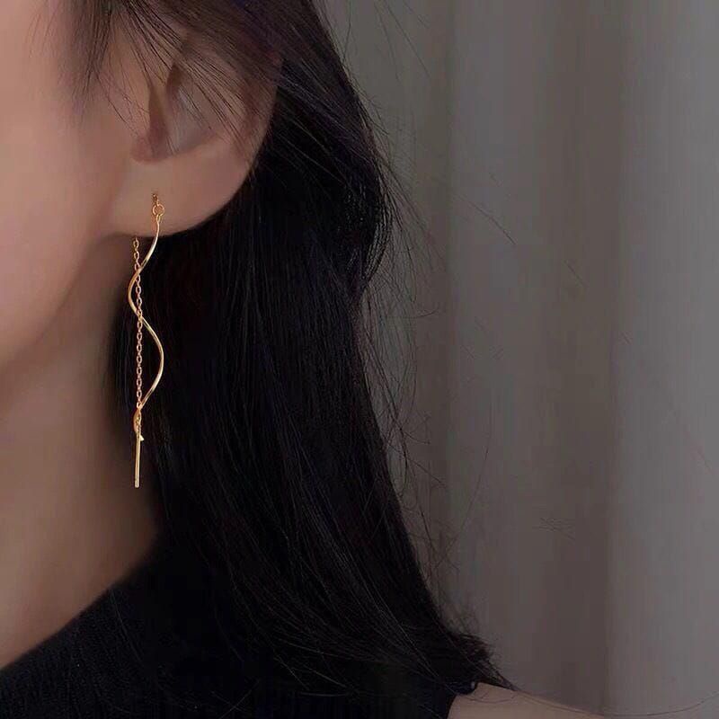(Original) Anting Tusuk Panjang Lapis Emas