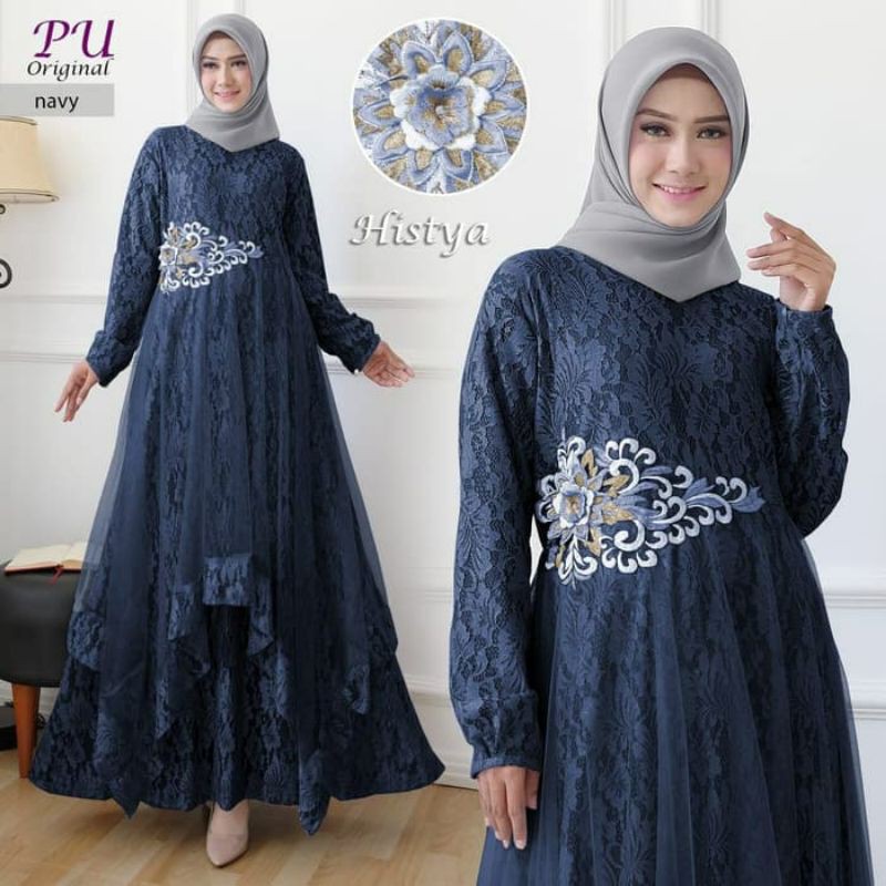 Histya Gamis Pesta Brukat Mewah Histya Gamis Pesta Muslimah