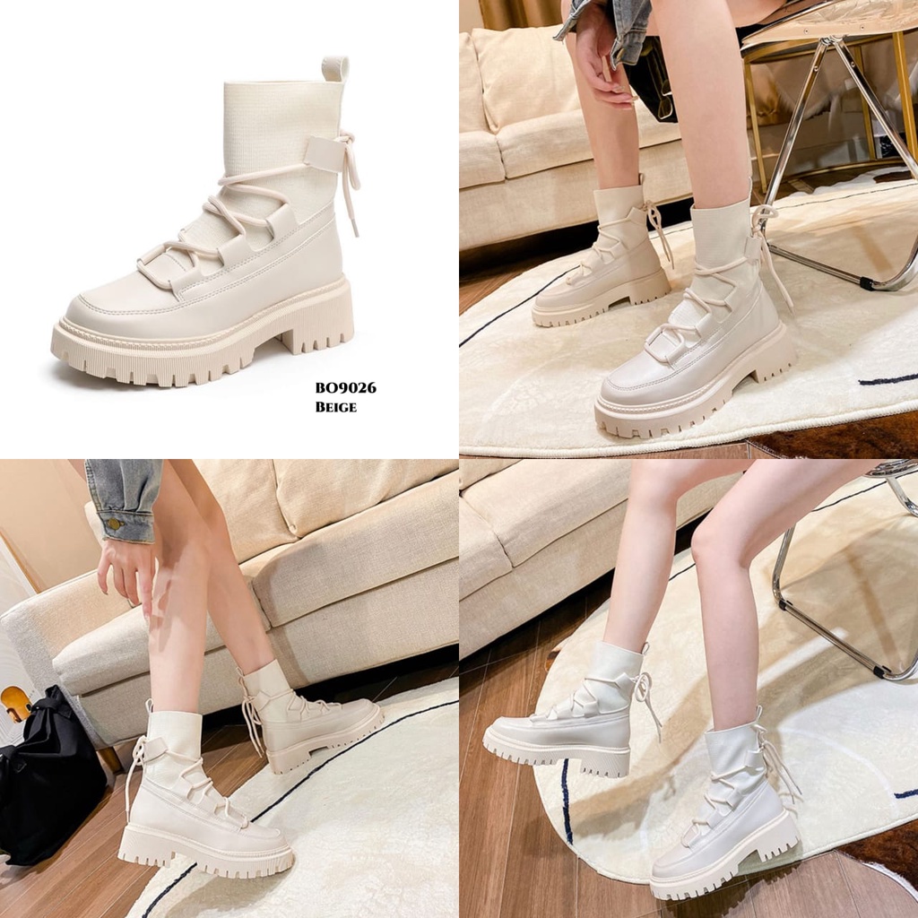 WYN SEPATU BOOTS WANITA PLATFORM STYLISH KOREA BO9026