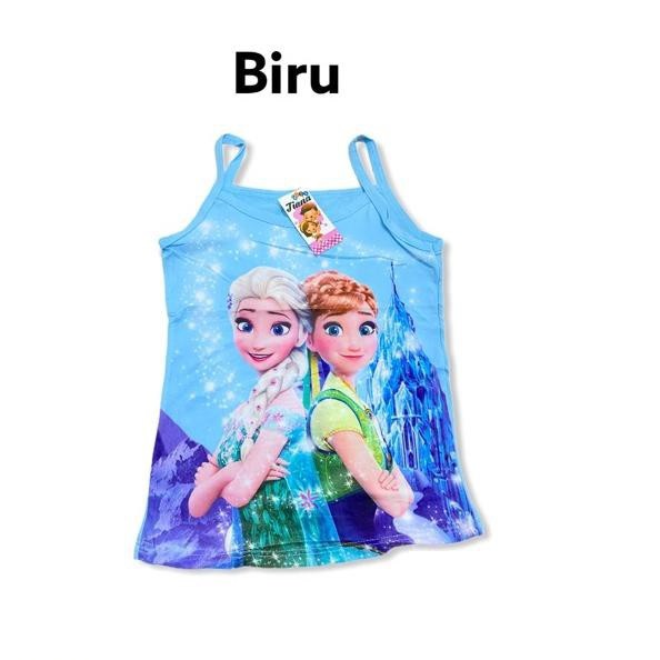 TANKTOP anak Perempuan Motif Frozen TALI KECIL- Tenktop balita umur 2 s/d 10 Tahun - Kaos Dalam Anak