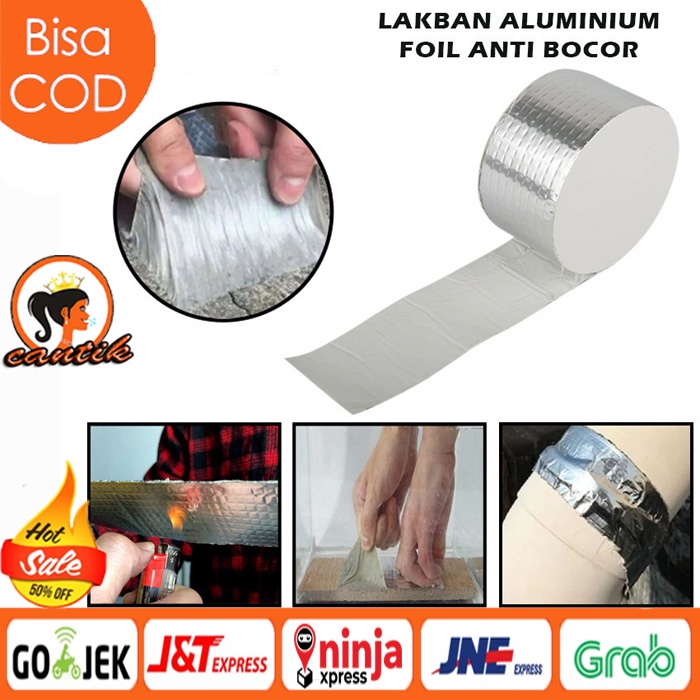 Lakban Anti Bocor / Alumunium Foil Butyl Super Tape Waterproof / Lem Perekat Anti Air Tahan Panas / Aluminium foil