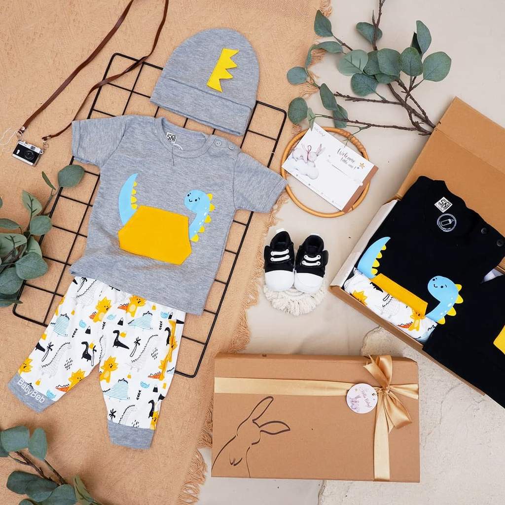 LIO036 Boys Baby Hampers 0-12 months/ Hampers bayi newborn/ Kado bayi/ baby boys gift set-Shawn Grey