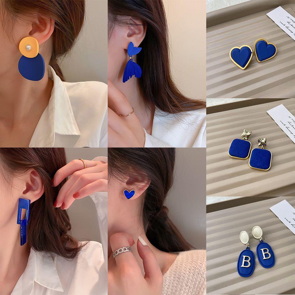 Anting Nanas Untuk Wanita Fashion Trendi Rantai Anting Geometris Menjuntai Stud Earrings