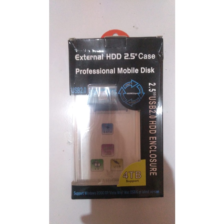 EXTERNAL CASE TRANSPARAN HDD 2.5&quot; SATA USB 2.0 CASE HARDISK SSD