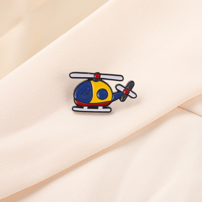 Bros Pin Enamel Bentuk Kartun Helikopter Untuk Hadiah Teman