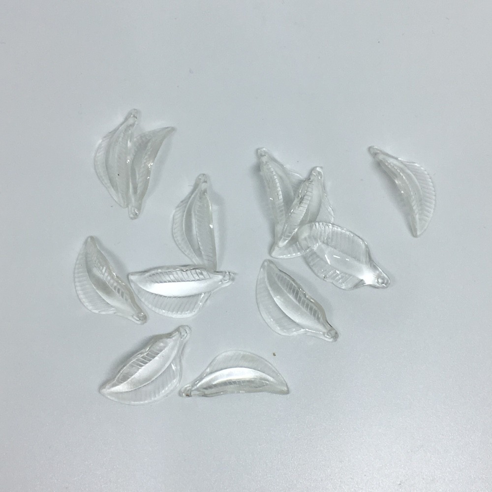 Bahan Aksesoris Anting Kalung Gelang- Charm DIY - daun transparan 04