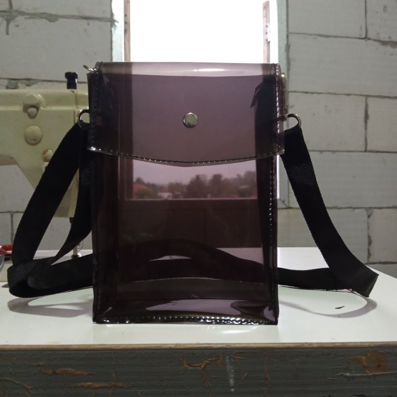 tas slempang mini transparan tas hp transparan