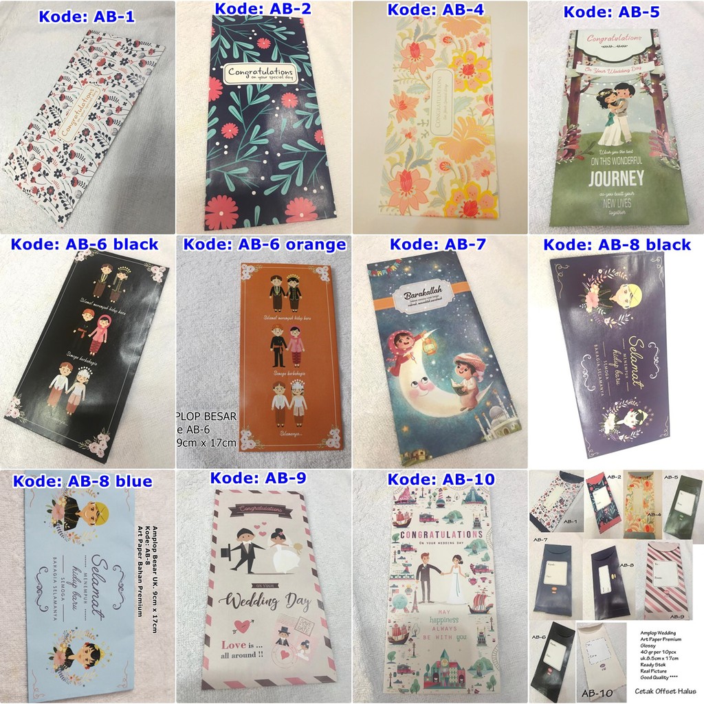 

Amplop Pernikahan Angpo Wedding Unik Karakter Mix Besar Art Paper