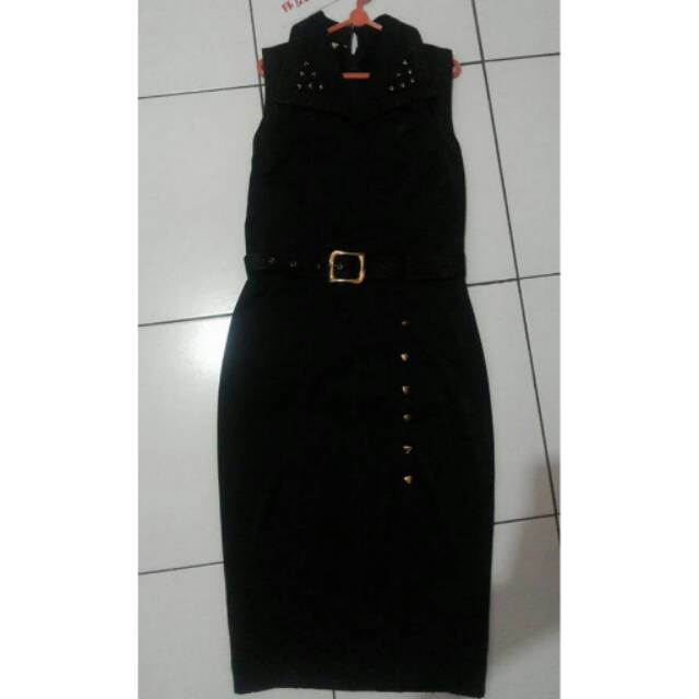 long dress cantik korea kawaii fit panjang black hitam