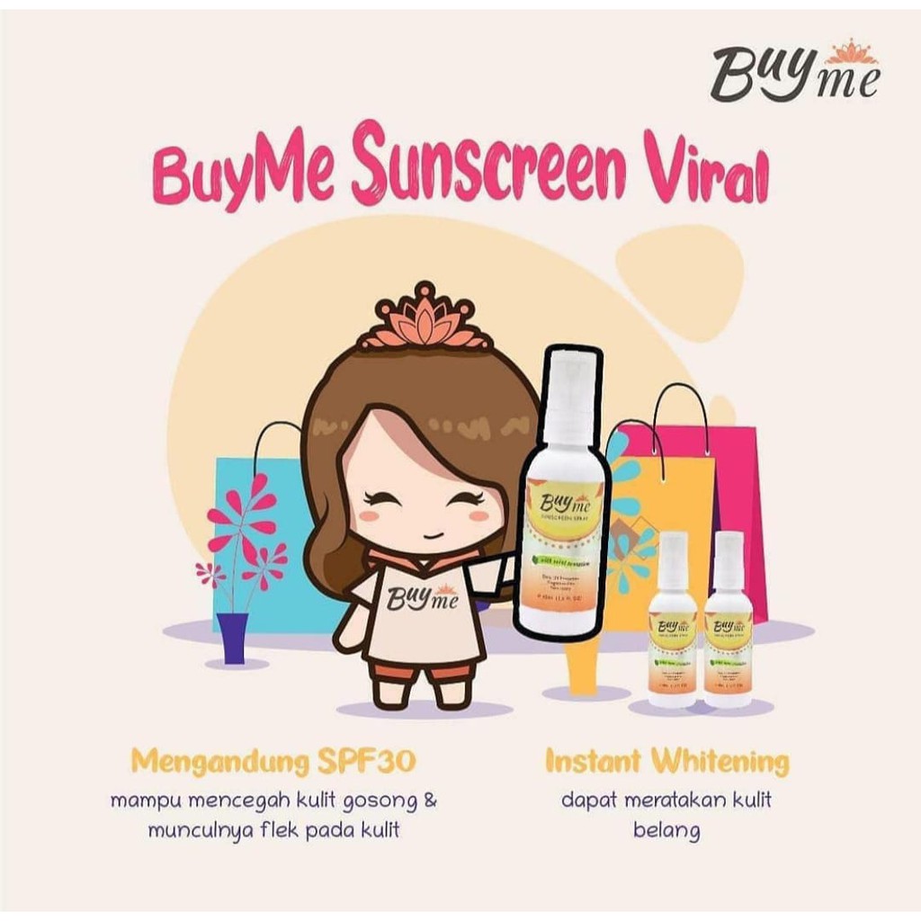 Buyme Sunscreen Spray With Instant Whitening Sunblock Pemutih Badan Buy Me