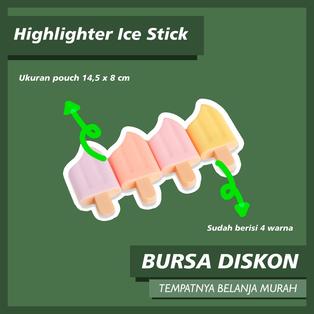 

Highlighter Ice Popsicle Tumpuk Es Lilin Stik Teks Lighter Alat Tulis Spidol Karakter 3D Liner