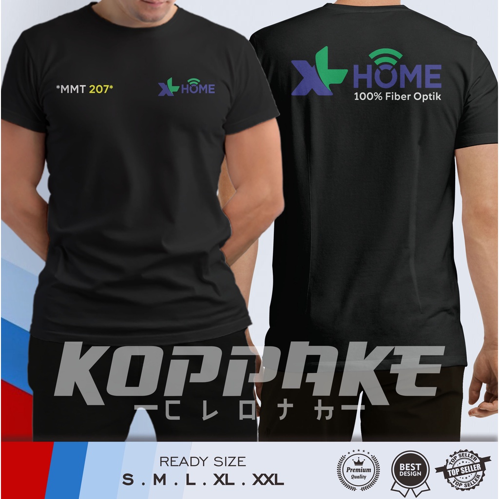 Kaos XL Home 100% Fiber Optik Request Nama Baju Perusahaan