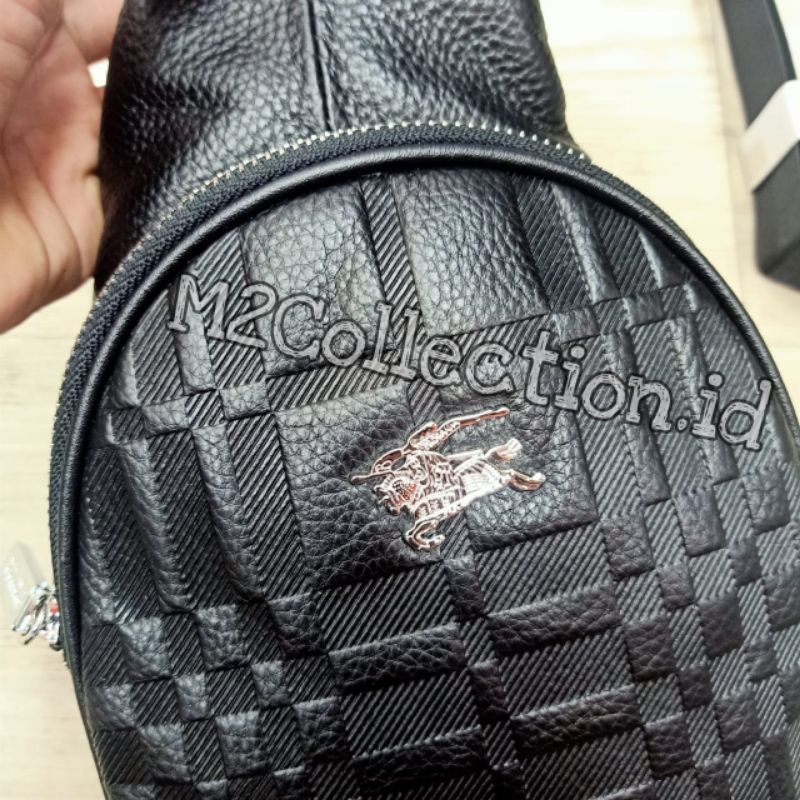 Bodybag Burberry Leather Slingbag Tas Selempang Kulit Asli Premium Quality