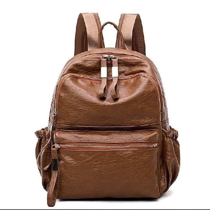 Tas Ransel Gendong Wanita PJ0224 Backpack Punggung Kulit Wanita Import