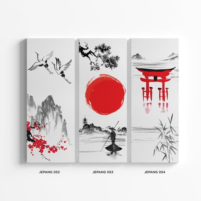 Lukisan Dekorasi Jepang Poster Hiasan Dinding Jepang 1 Set 3 Pcs Shopee Indonesia