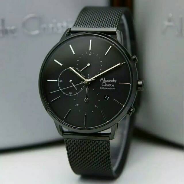 Jam Tangan Pria / Cowok Alexander / Alexandre Christie AC 6555 MC BLACK