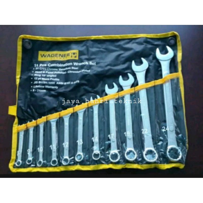 WAGENER Kunci RING PAS Set 11 Pcs - WAGENER GERMANY Combination Wrench Spanner Deep Set 11 Pcs