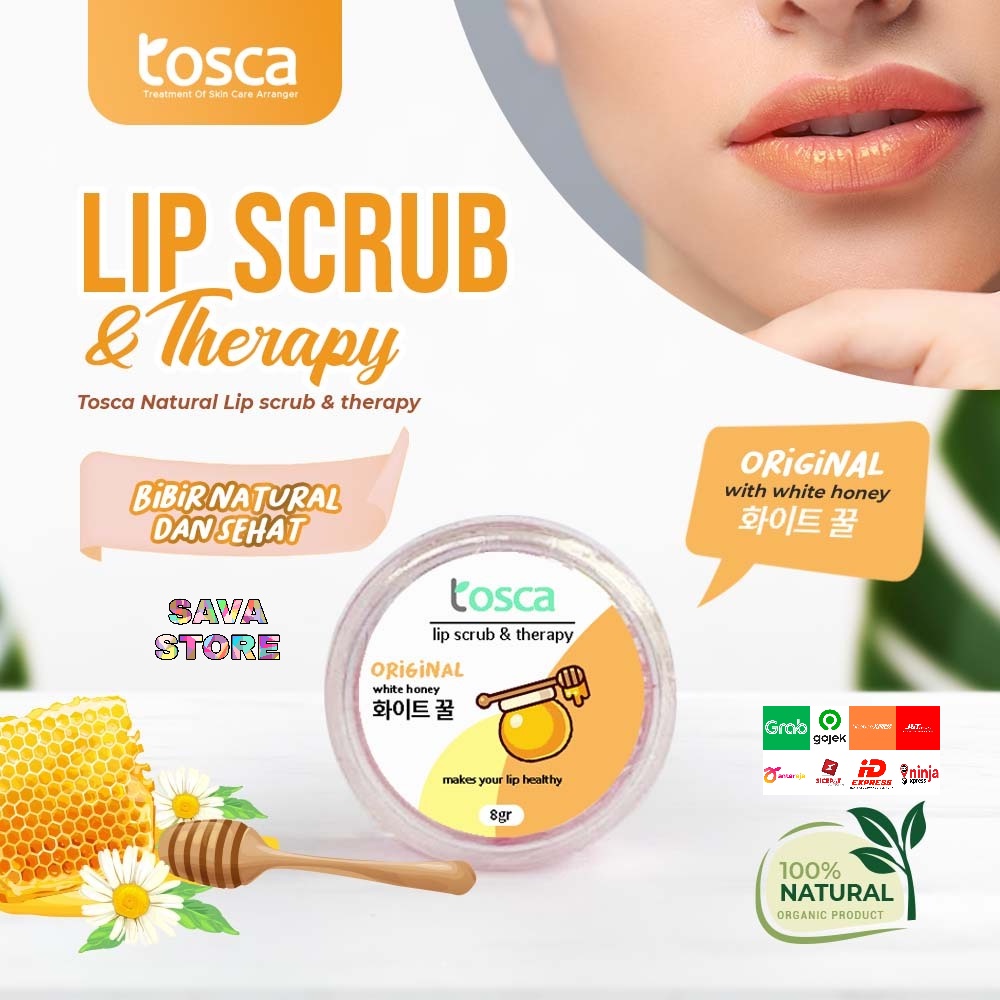 LIP SCRUB &amp; THERAPY FOODGRADE TOSCA MELEMBABKAN DAN MENCERAHKAN BIBIR