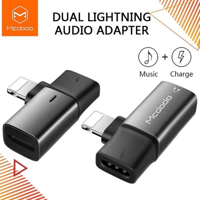 MCDODO Konverter Dual USB Lightning Iphone 7 8 Plus X Xr Xs 11 Pro Max Audio Adapter Splitter