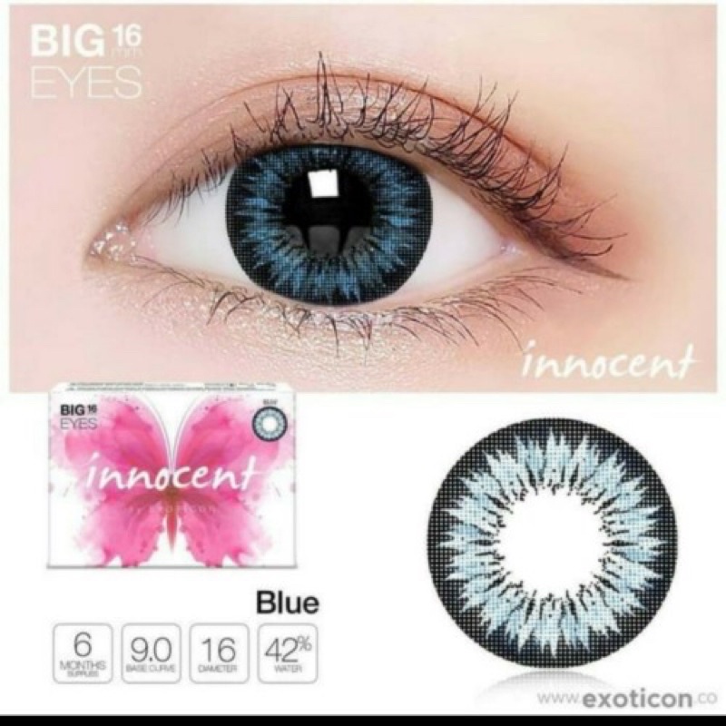 Softlens Innocent Minus (-1.00 sd -6.00) Big Eyes 16mm + FREE LENS CASE