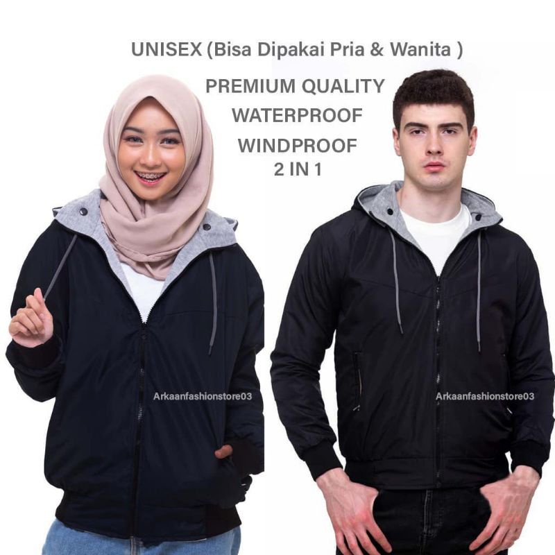 JAKET BOLAK BALIK 2in1 DC SIZE M L XL.