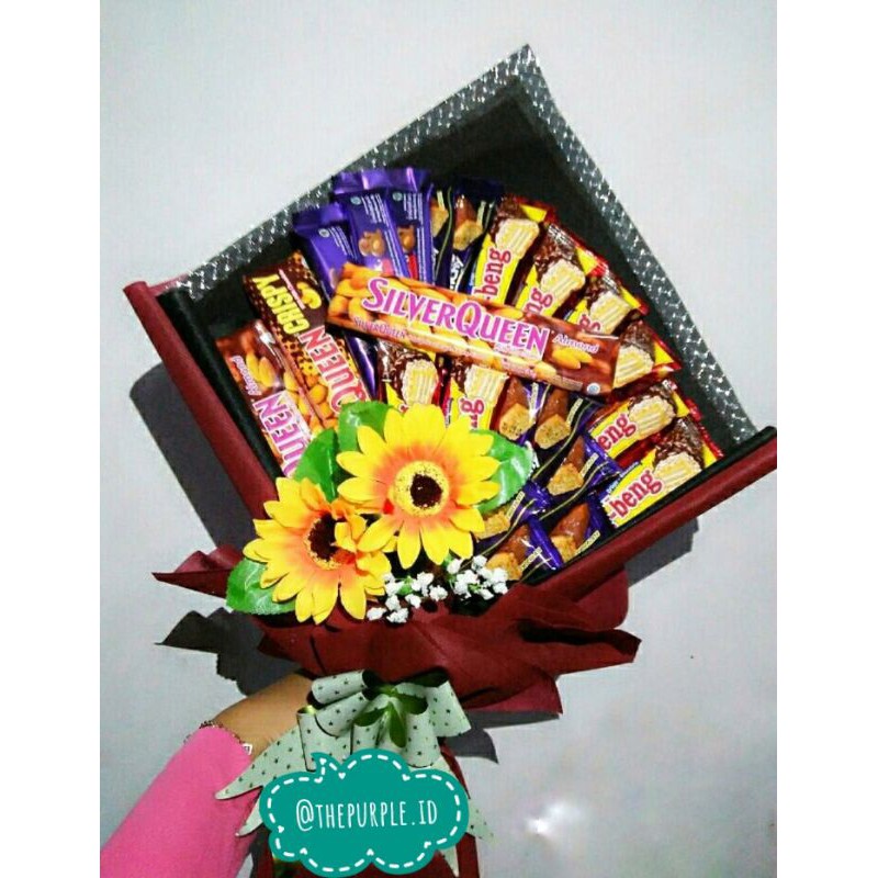 

Bouquet Snack Edisi Coklat || Free Bunga Matahari