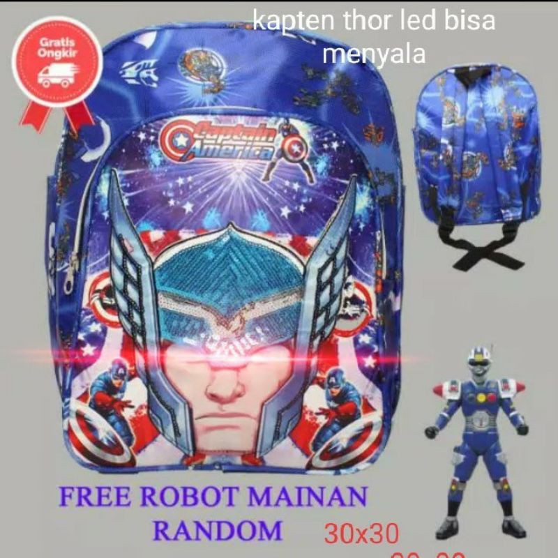 TAS KAPTEN AMERIKA TAS ANAK KARAKTER KAPTEN AMERIKA RANGSEL PAUD TK free robot