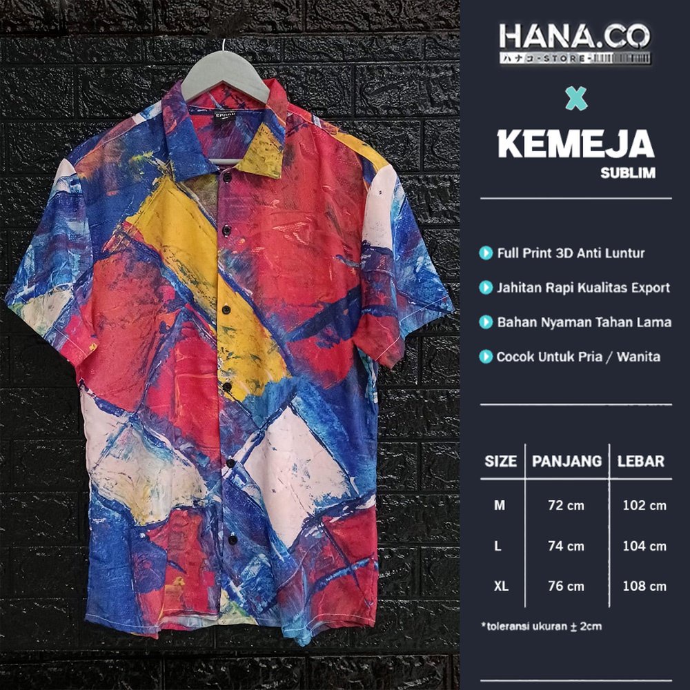KEMEJA PANTAI KOREA PRIA/WANITA KEMEJA MOTIF PAINT COLOR
