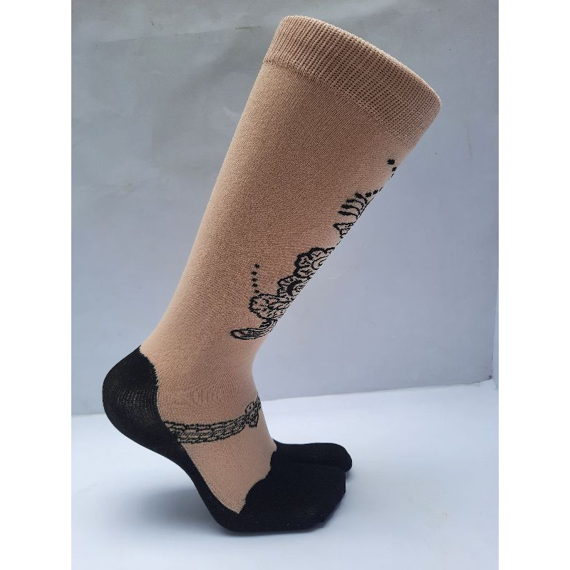 12 pasang kaos kaki jempo krem motif Dewasa