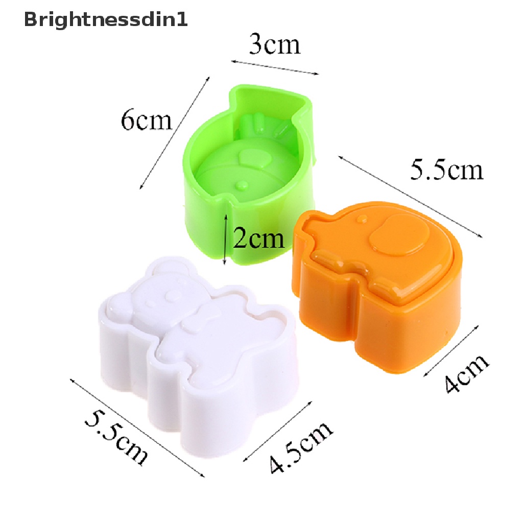 3 Pcs / set Alat Cetakan Pembuat Bola Nasi Sushi 3 Hewan Untuk Dekorasi Butik