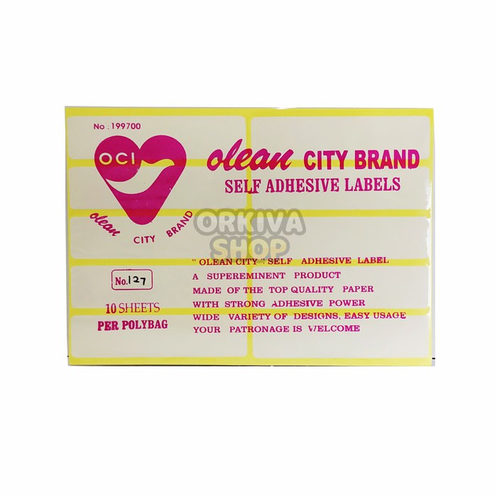 

Label Nama / Label Olean City No.127 Polos (10 Lembar)