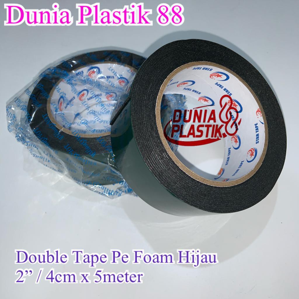 

PE FOAM HIJAU 45x5meter lakban isolatip isolasi solatip perekat double tape tip busa foom nippon