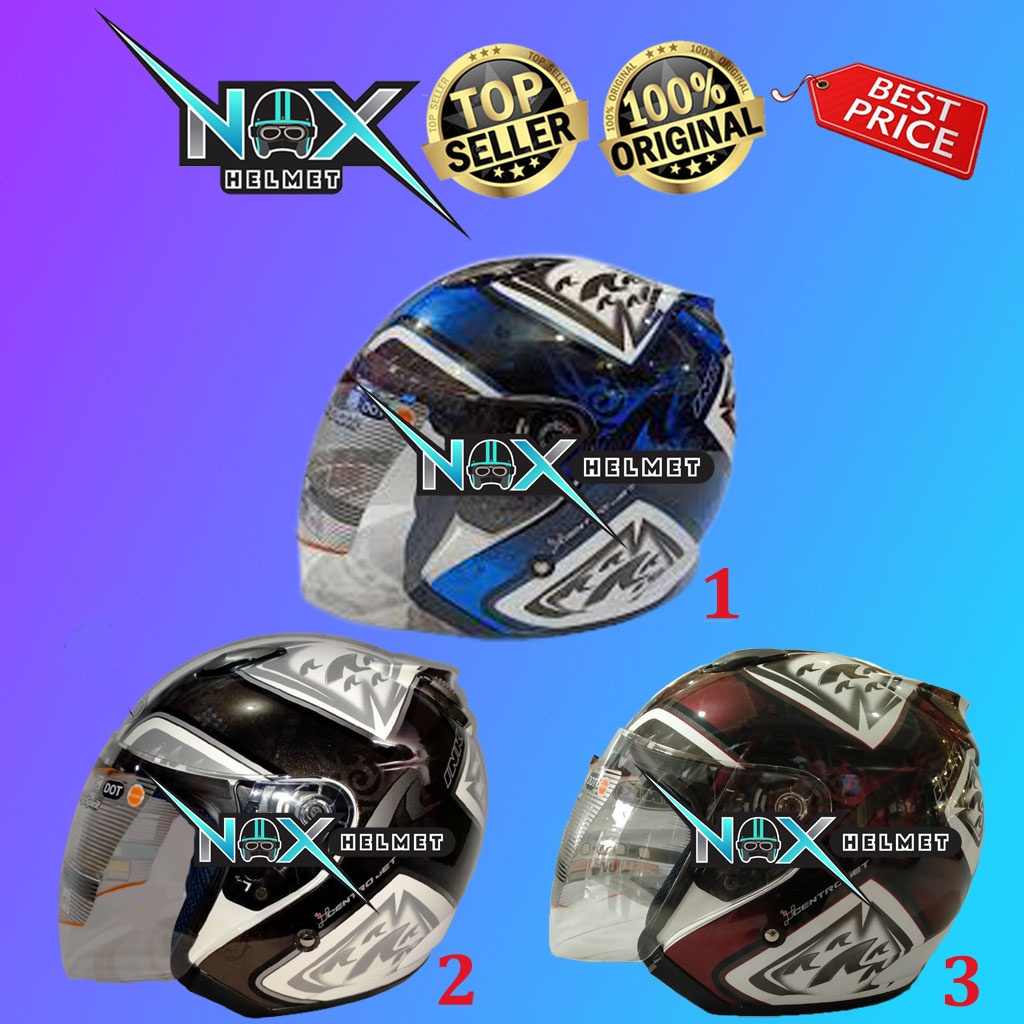 Helm ORIGINAL INK Centro Jet Motif #6 Half Face (Ongkir 2 kg)