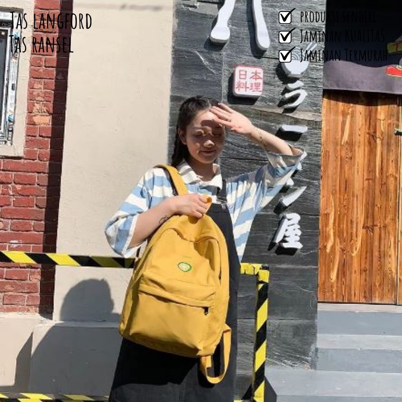 Tas Ransel Hitam Kekinian Terbaru Murah Bagus Sekolah Traveling Model Fashion Korea Kekinian Simple Elegan Casual Simple Backpack Punggung Bahu Perempuan Wanita Cewek