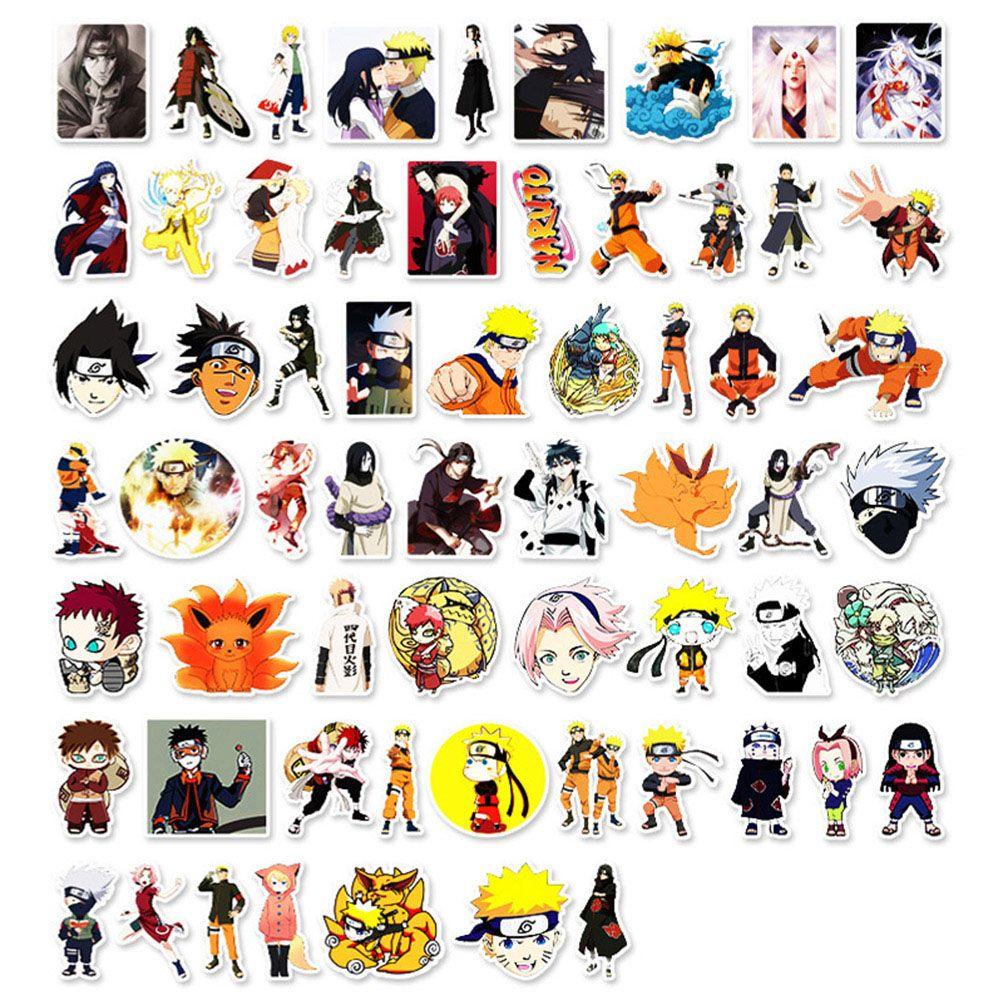Lanfy Naruto Stiker DIY Label Kartun Anime Klasik Gitar Laptop Motor Sekolah Kantor Perlengkapan Skateboard Animel Stickers
