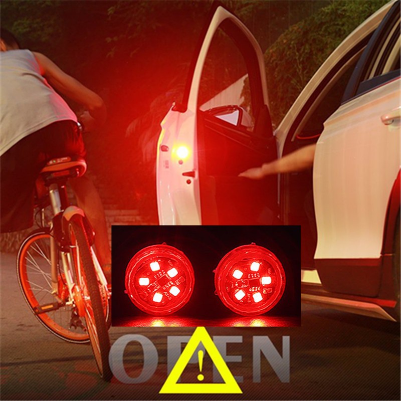 SENFEEL Lampu LED Pintu Mobil Wireless Warning Light 5LED 2 PCS - R-1631 - Red