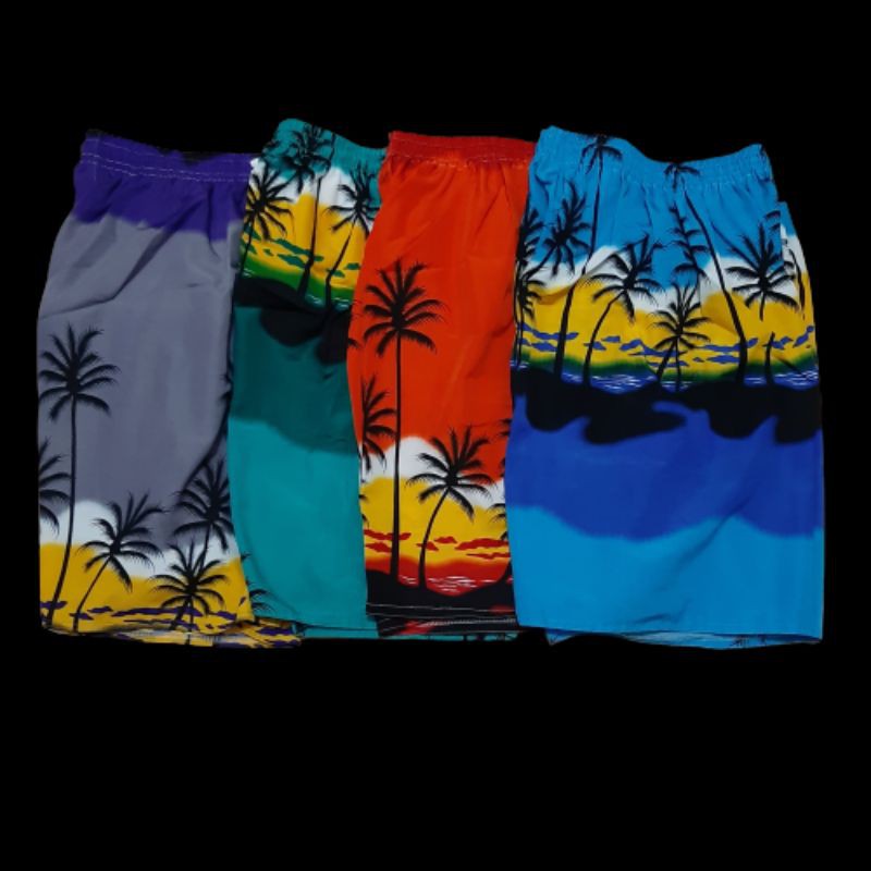 celana pendek pria motif pantai