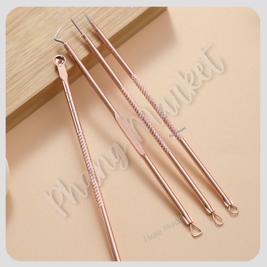 Alat Pencet Pencetan Pemencet Pingset Pinset Jarum Jerawat Komedo Stainless Steel Set