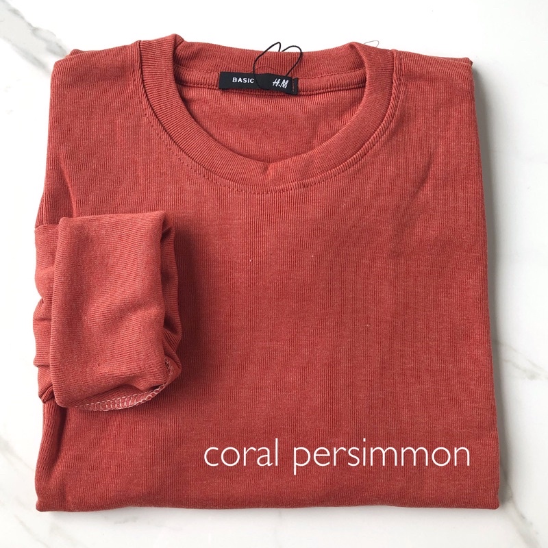 knit lengan panjang KALLYOUTFIT-CORAL PERSIMMON