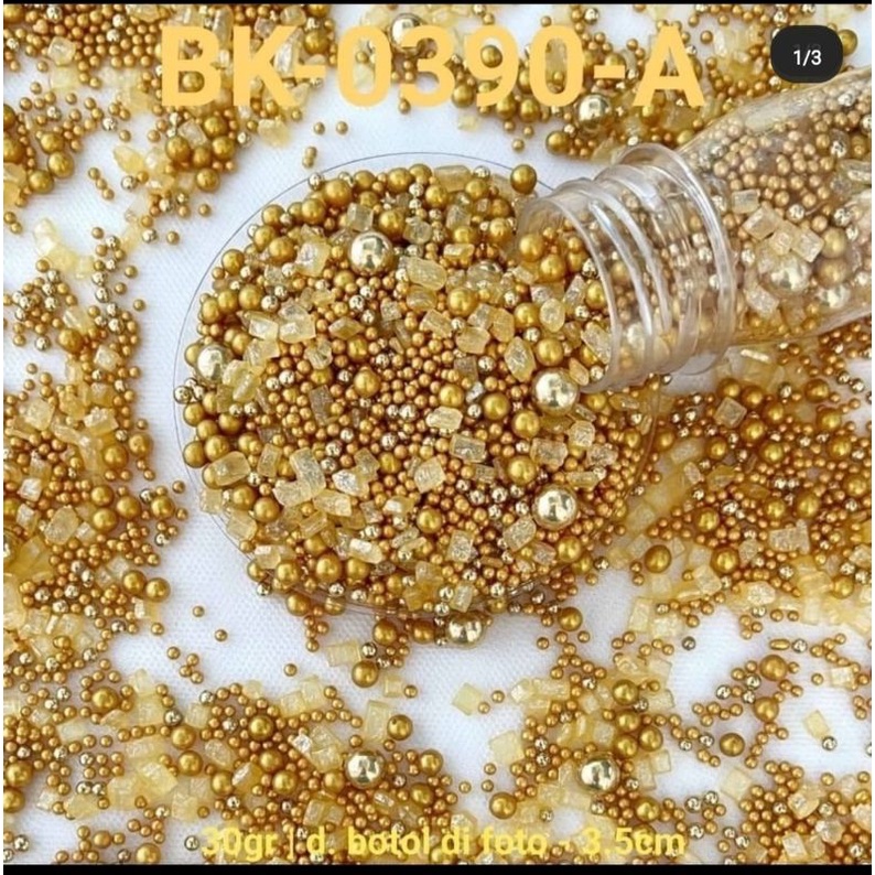 edible sprinkle mutiara gold 30 gr