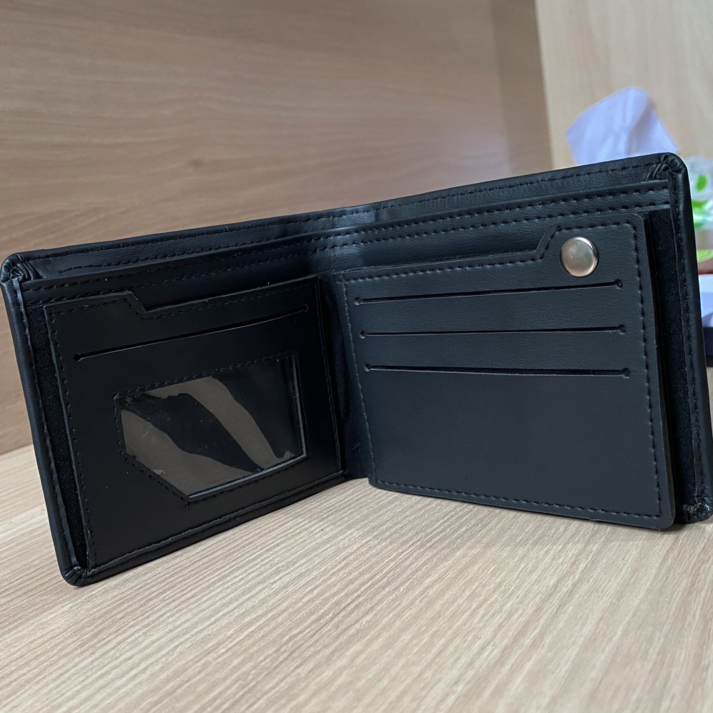 SHOPEE 6.6 SUPER SALE!! Dompet Pria Semi Kulit Ac-201 Dompet Formal Pria Lipat Dua Multifungsi - Black