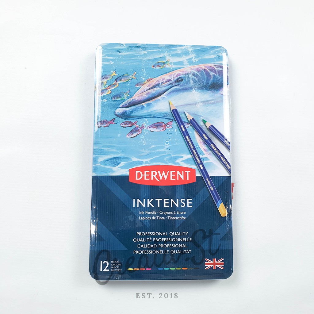 

Derwent Inktense 12 Tin Case Color Pencil Pensil Warna