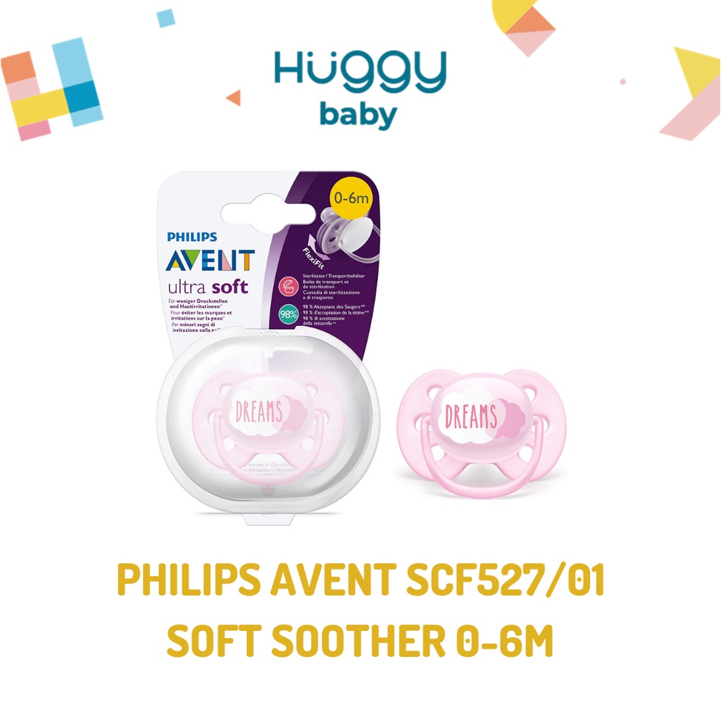 Philips Avent SCF527/01 Soft Soother Girl 0-6m Pink | Empeng Gigitan